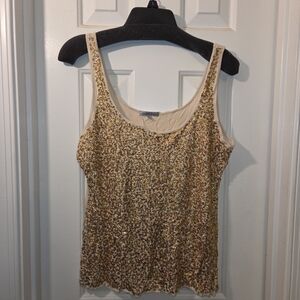 Charlotte Russe: Tan/Gold Sequin Tank Top. Size XL.